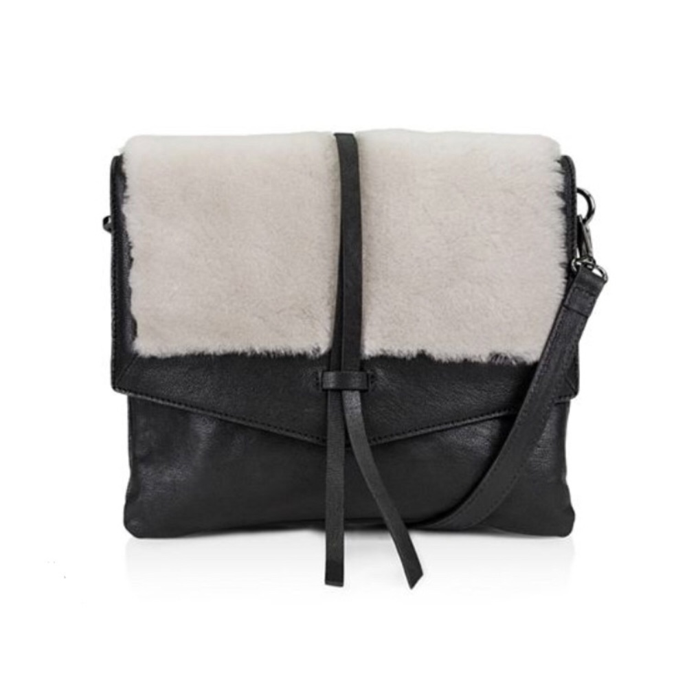Kooba Yukon Medium Leather & Shearling Crossbody